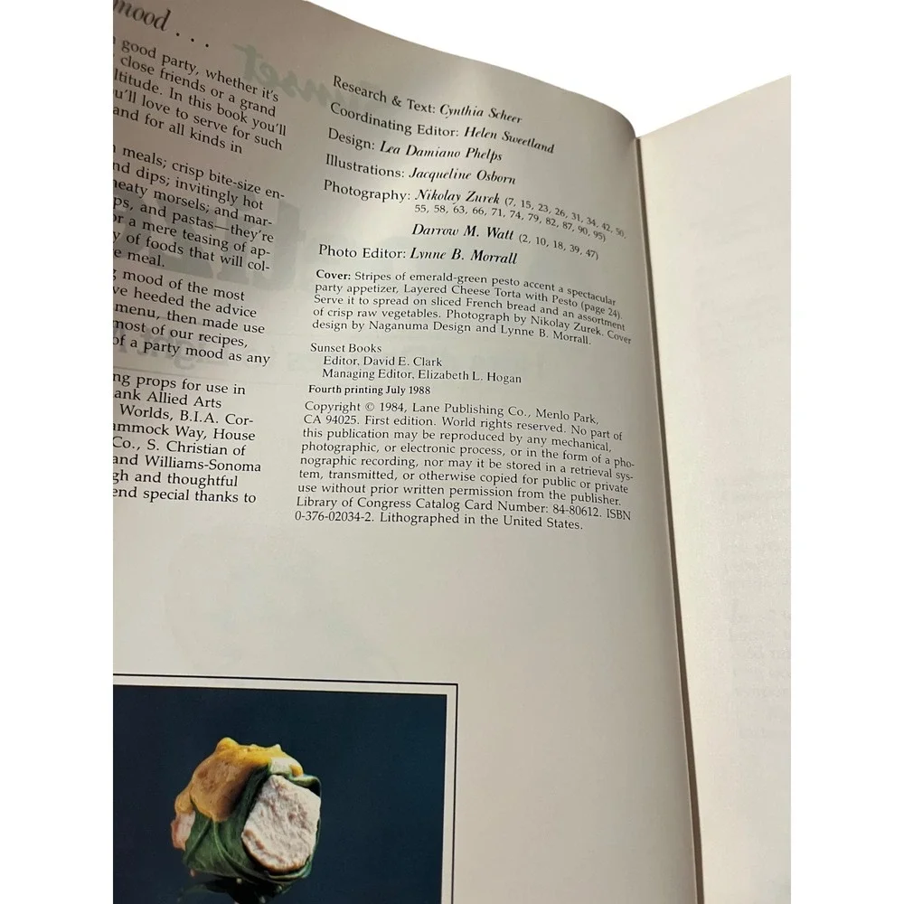 Sunset Appetizers‎ Hors d'Oeuvres to Light Meals Cookbook 1988 VTG PB 0376020342